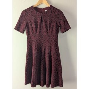 London Style Collection Women's Dress Size 2P Red & Black Damask